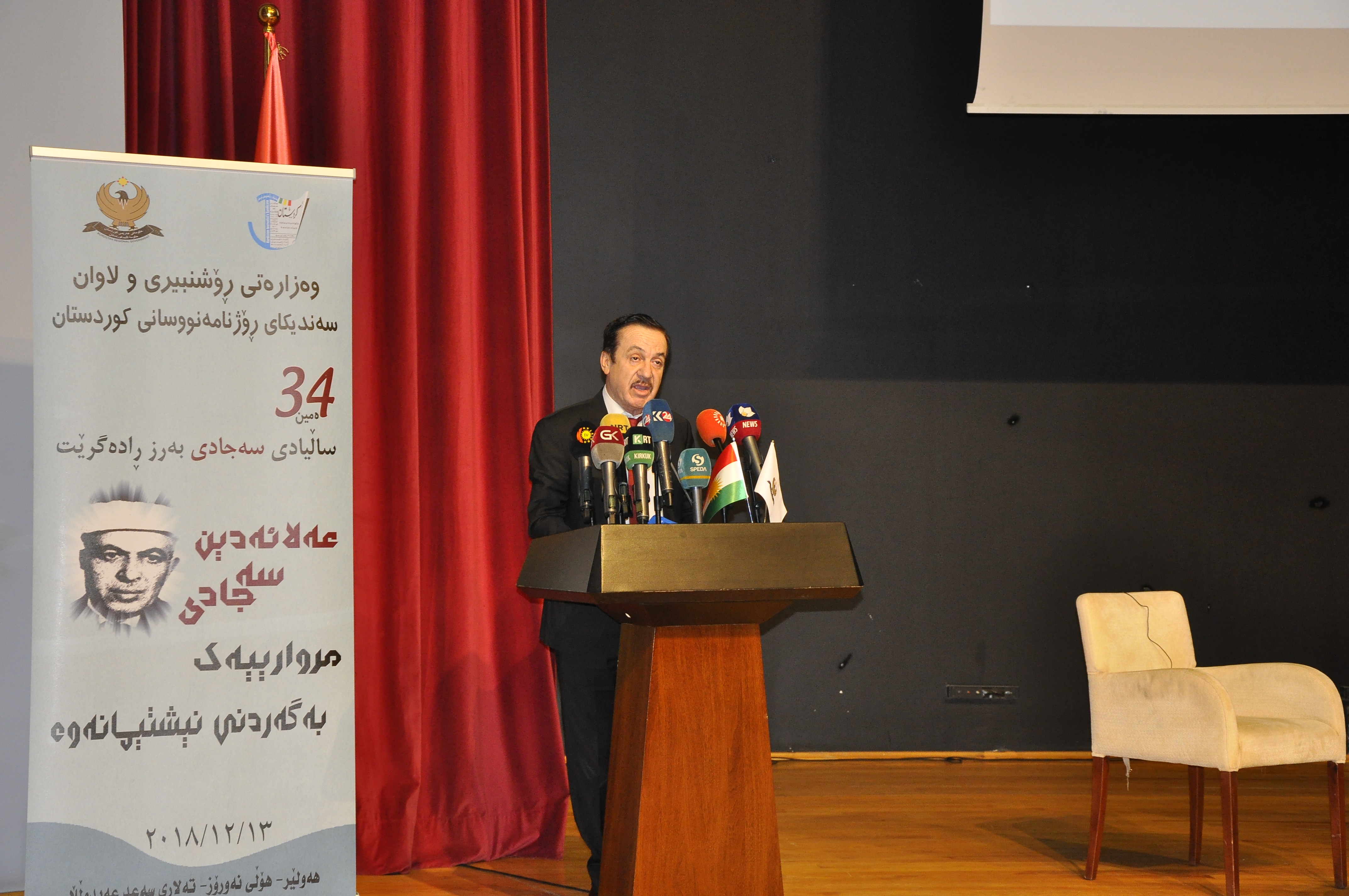وزارة الثقافة والنقابة تستذكران  مرور(34) عاماً على رحيل الاديب والصحفي الكردي علاء الدين سجادي